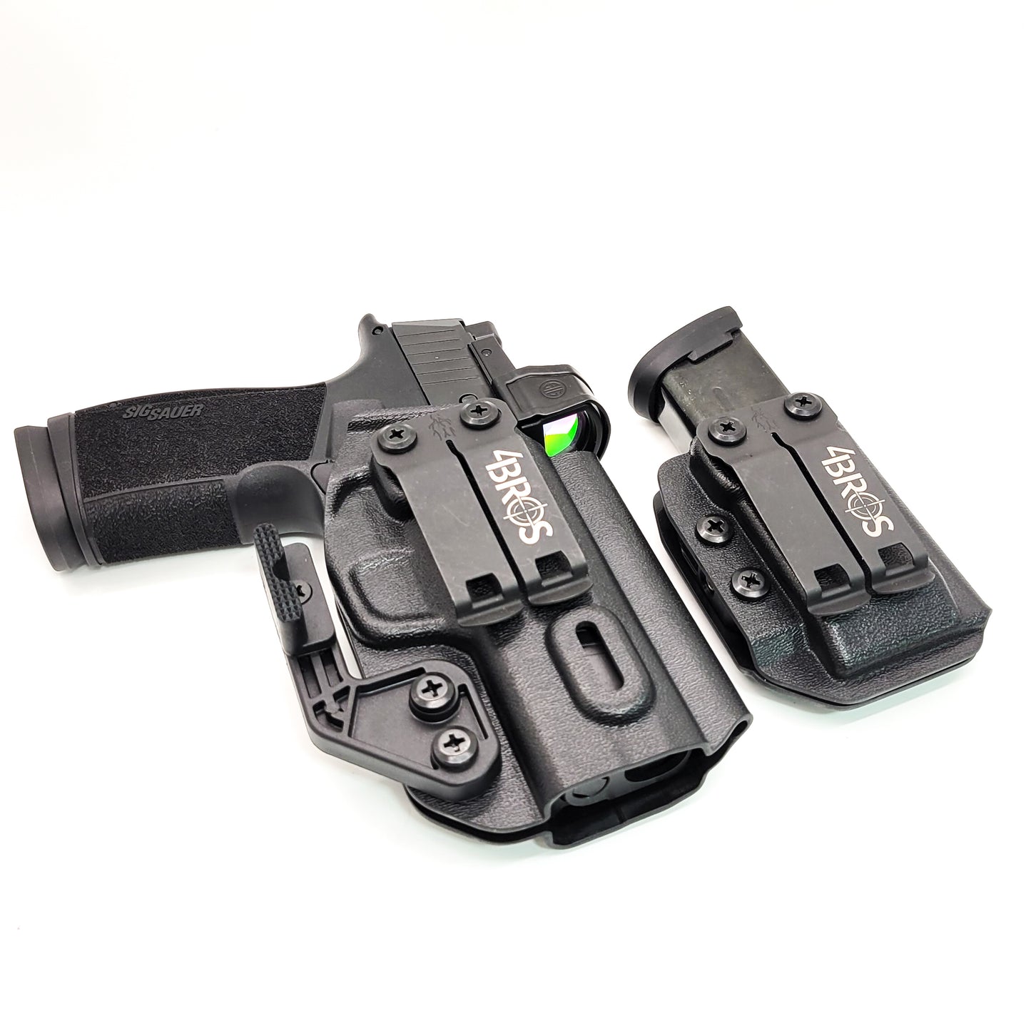 Four Brothers Sig Sauer P365-XMACRO, P365-XMACRO COMP, P365-XMACRO TACOPS, or P365-XMACRO COMP ROMEOZERO ELITE & Magazine Pouch IWB AIWB Inside Waistband Combo.