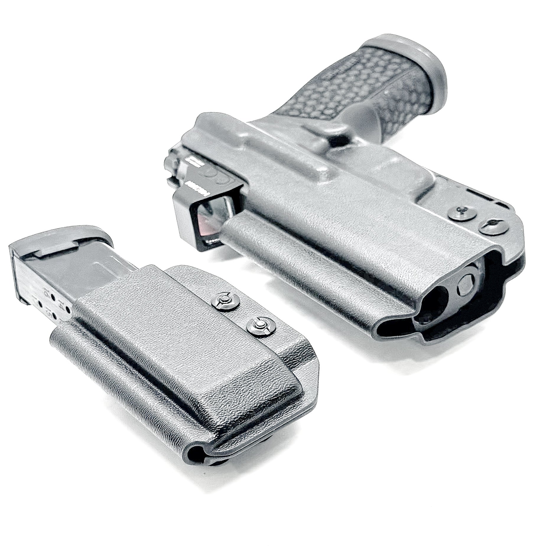 Sig P365-XMACRO IWB right-hand holster and matching magazine carrier in black.