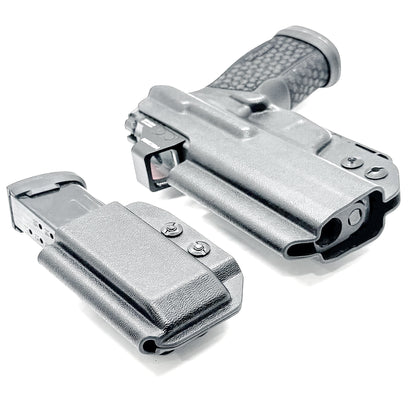 Sig P365-XMACRO IWB right-hand holster and matching magazine carrier in black.