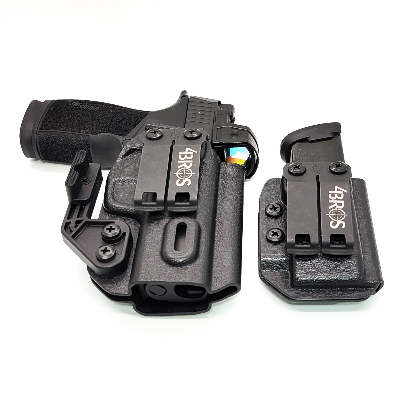 Four Brothers Sig Sauer P365-XMACRO, P365-XMACRO COMP, P365-XMACRO TACOPS, or P365-XMACRO COMP ROMEOZERO ELITE & Magazine Pouch IWB AIWB Inside Waistband Combo.