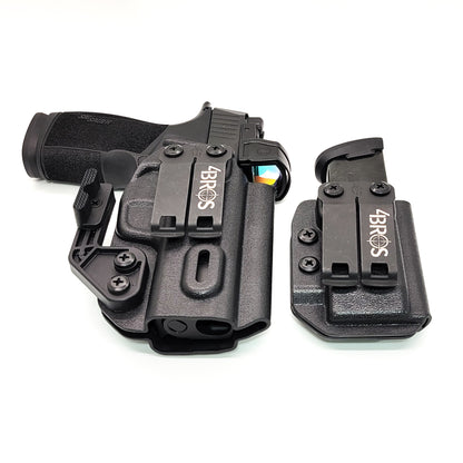 Four Brothers Sig Sauer P365-XMACRO, P365-XMACRO COMP, P365-XMACRO TACOPS, or P365-XMACRO COMP ROMEOZERO ELITE & Magazine Pouch IWB AIWB Inside Waistband Combo.