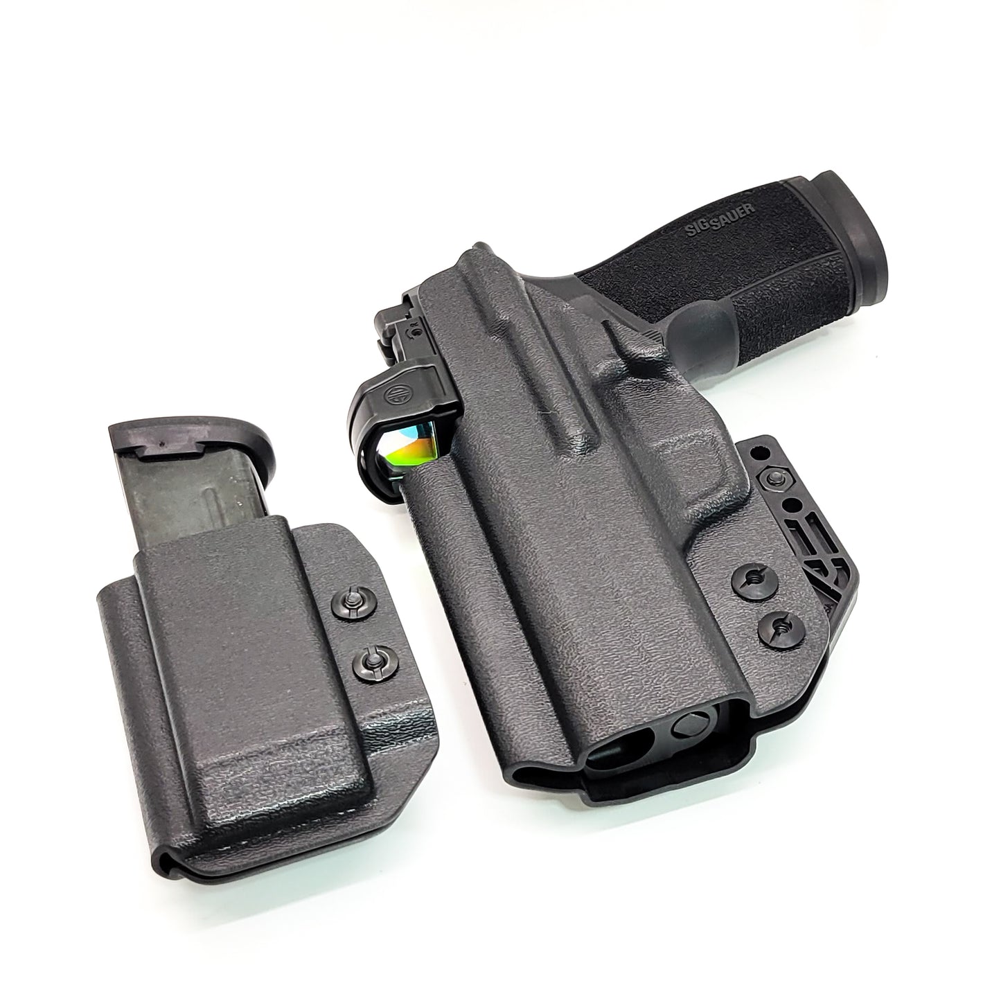 Four Brothers Sig Sauer P365-XMACRO, P365-XMACRO COMP, P365-XMACRO TACOPS, or P365-XMACRO COMP ROMEOZERO ELITE & Magazine Pouch IWB AIWB Inside Waistband Combo.