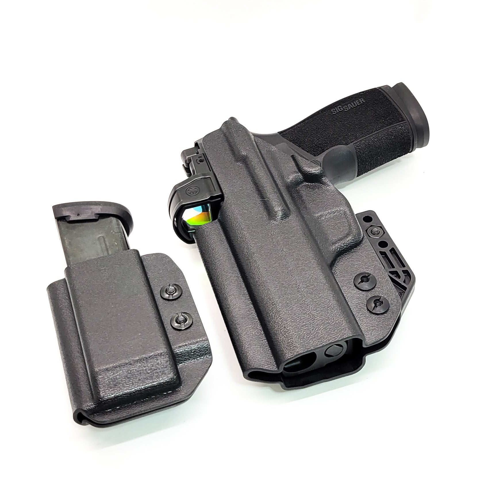 Four Brothers Sig Sauer P365-XMACRO, P365-XMACRO COMP, P365-XMACRO TACOPS, or P365-XMACRO COMP ROMEOZERO ELITE & Magazine Pouch IWB AIWB Inside Waistband Combo.