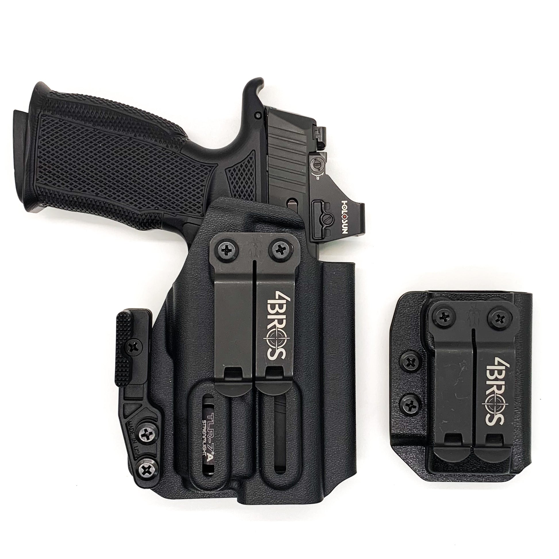 Four Brothers Sig Sauer P365-XMACRO & Icarus Precision A.C.E. 365 X MACRO Grip Module & Streamlight TLR-7 X & magazine pouch IWB Inside Waistband Holster Combo