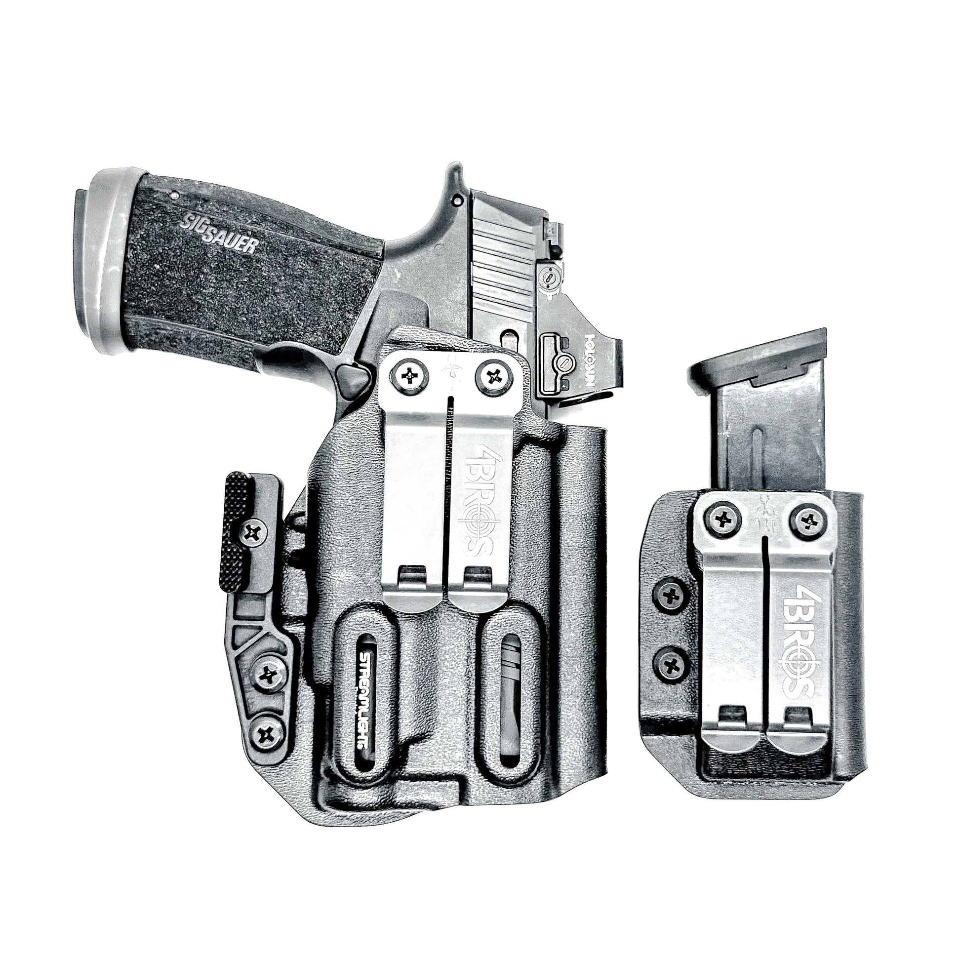 Four Brothers Sig Sauer P365-XMACRO, P365-XMACRO COMP, and P365-XMACRO TACOPS & Streamlight TLR-7 Sub & Magazine Pouch IWB AIWB Inside Waistband Holster Combo