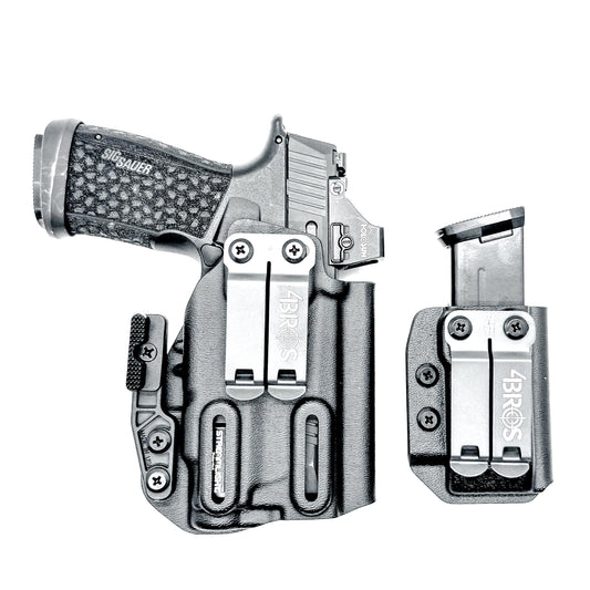 Four Brothers Sig Sauer P365-XMACRO, P365-XMACRO COMP, and P365-XMACRO TACOPS & Streamlight TLR-7 Sub & Magazine Pouch IWB AIWB Inside Waistband Holster Combo