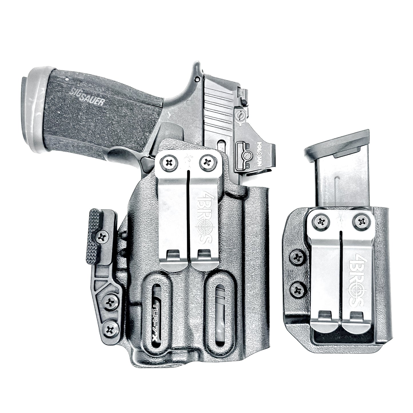 Four Brothers Holsters Inside Waistband IWB & AIWB Holster & Magazine Carrier combo for the Sig Sauer P365-XMACRO, TACOPS COMP & Streamlight TLR-7 X or TLR-7 A 