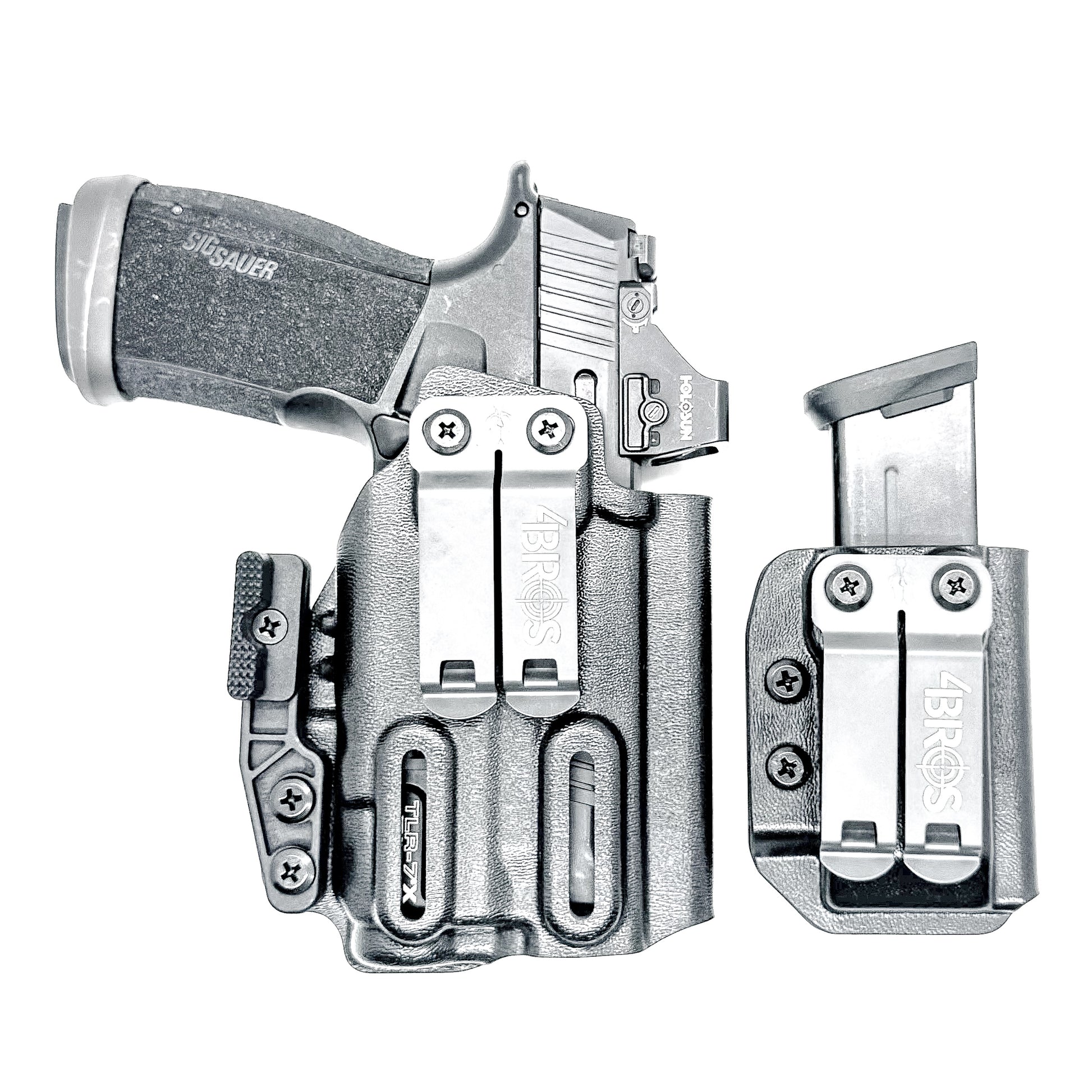 Four Brothers Holsters Inside Waistband IWB & AIWB Holster & Magazine Carrier combo for the Sig Sauer P365-XMACRO, TACOPS COMP & Streamlight TLR-7 X or TLR-7 A 