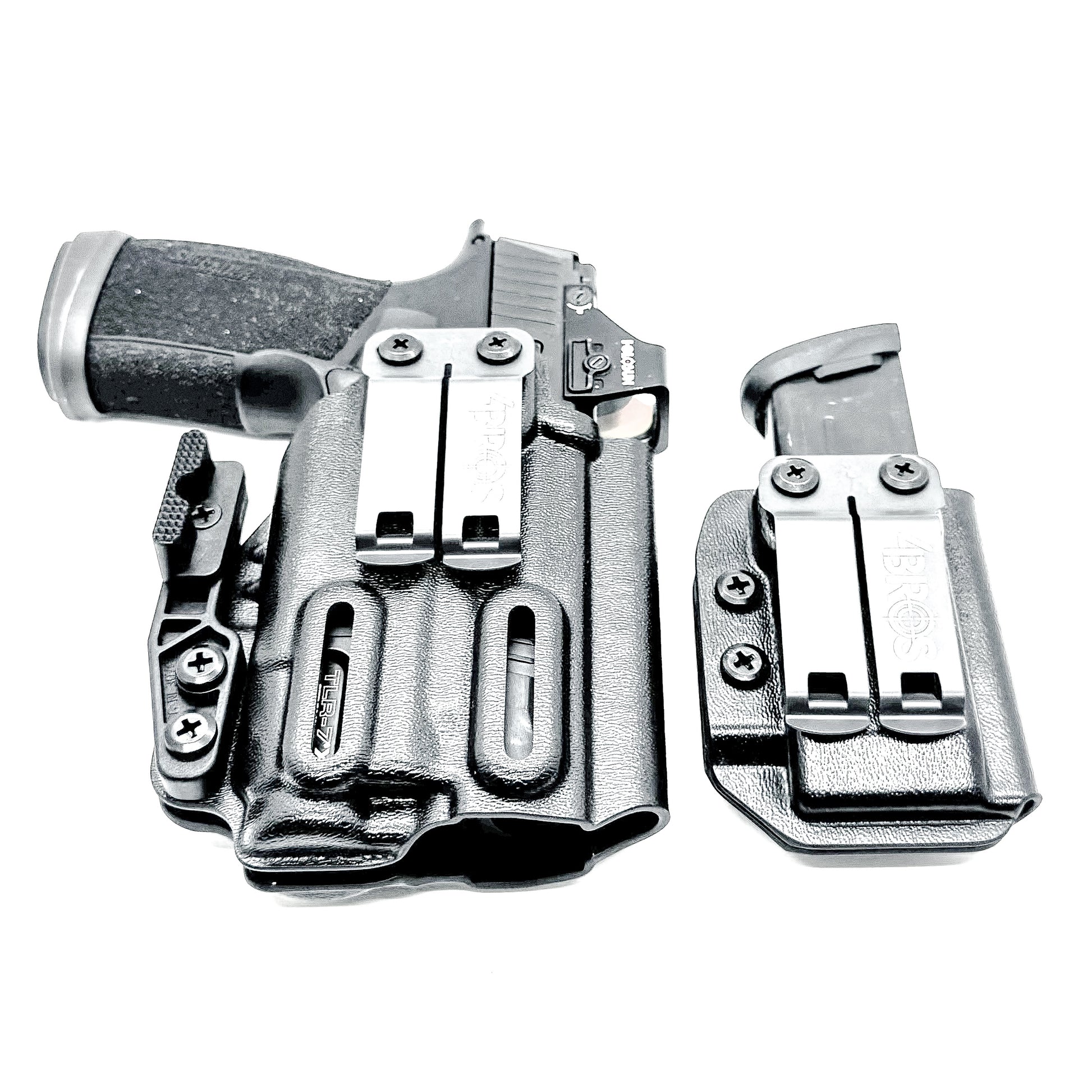 Four Brothers Holsters Inside Waistband IWB & AIWB Holster & Magazine Carrier combo for the Sig Sauer P365-XMACRO, TACOPS COMP & Streamlight TLR-7 X or TLR-7 A 