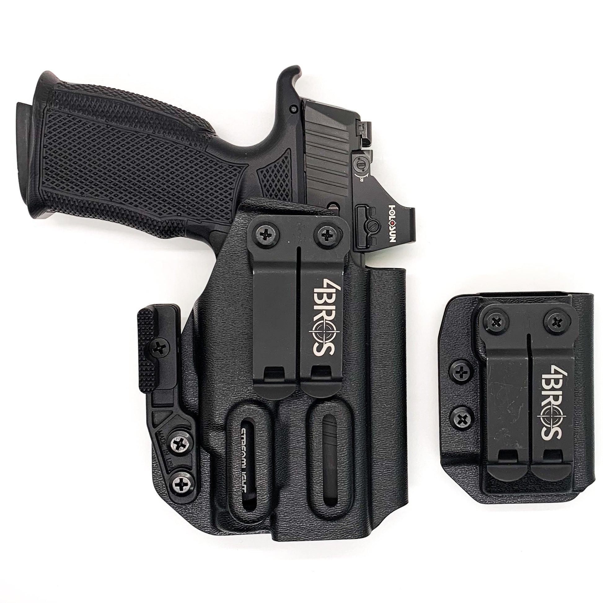Four Brothers Sig Sauer P365XL & Icarus Precision A.C.E 365 XL Hybrid Grip Module  & Streamlight TLR-7 Sub & magazine pouch IWB Inside Waistband Holster Combo

