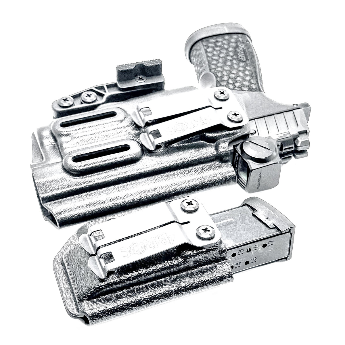Precision-molded for the Sig Sauer P365-FUSE with SureFire XC3 Sub, this 4BROS IWB Kydex Holster & Magazine Carrier Combo completes your EDC setup.