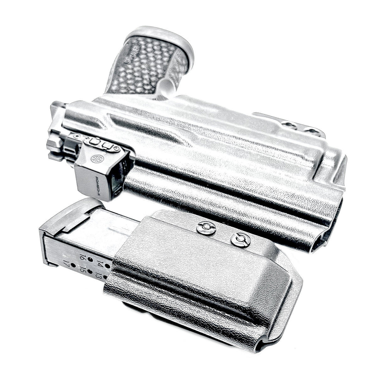 Precision-molded for the Sig Sauer P365-FUSE with SureFire XC3 Sub, this 4BROS IWB Kydex Holster & Magazine Carrier Combo completes your EDC setup.
