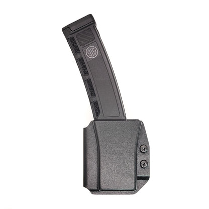 For the best OWB Sig Sauer MPX Magazine carrier of 2023, look no further than Four Brothers Inc.! Our MPX magazine holster is the perfect accessory for keeping your extra magazines secure and easily accessible. Keywords: competition, magazine holster, bullets forward, bullets back, range day, everyday carry, firearms.