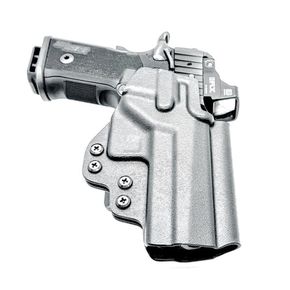 Sig Sauer P211 GT4 OWB Kydex holster with precision-molded fit, adjustable retention, and tough .093" construction. Comfortable carry. Made in the USA. Shown in black with the 4BROS 1.5" Belt Slide.