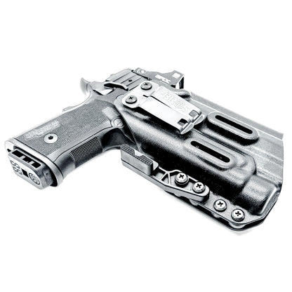 IWB holster for the Sig Sauer P211 GT4 and Streamlight TLR-1 HL-X or TLR-1 HL-X USB for Inside Waistband concealed carry. Optics-ready and adjustable retention.
