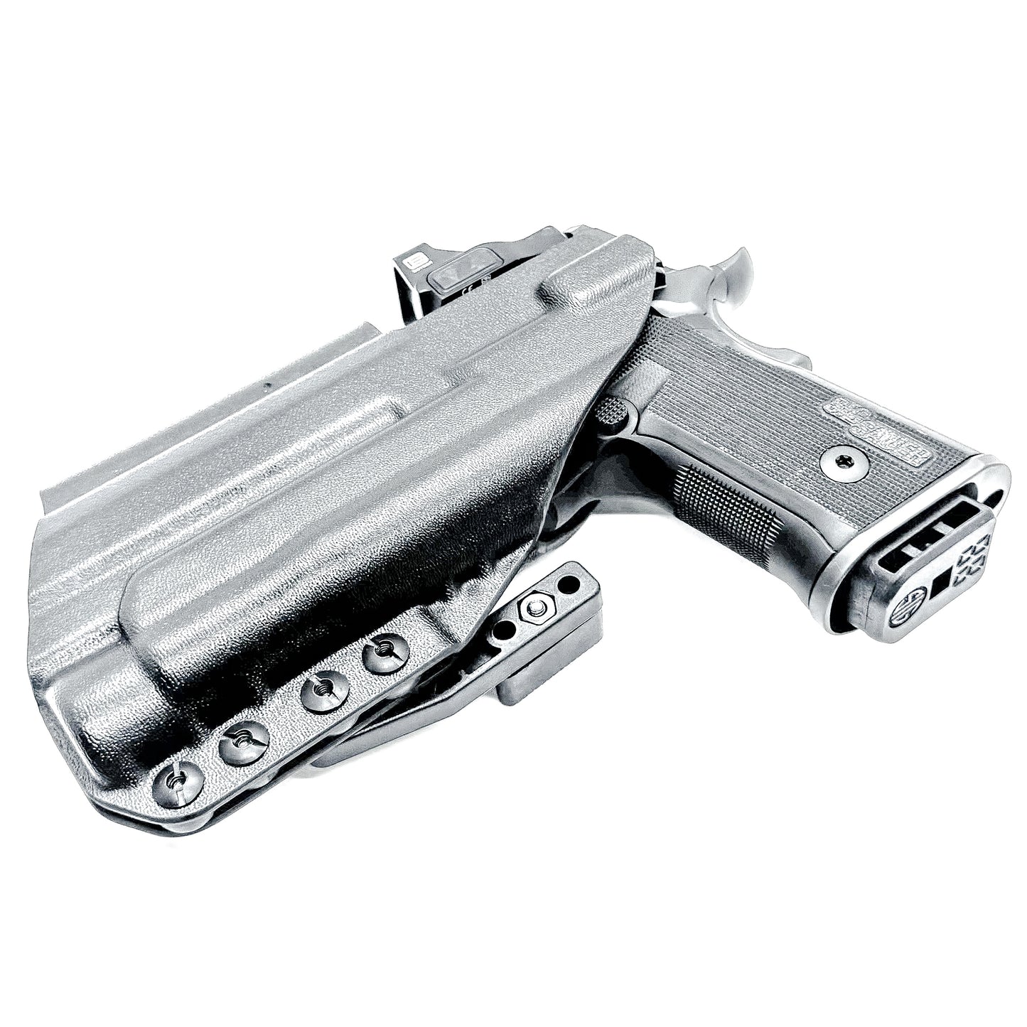 IWB holster for the Sig Sauer P211 GT4 and Streamlight TLR-1 HL-X or TLR-1 HL-X USB for Inside Waistband concealed carry. Optics-ready and adjustable retention.
