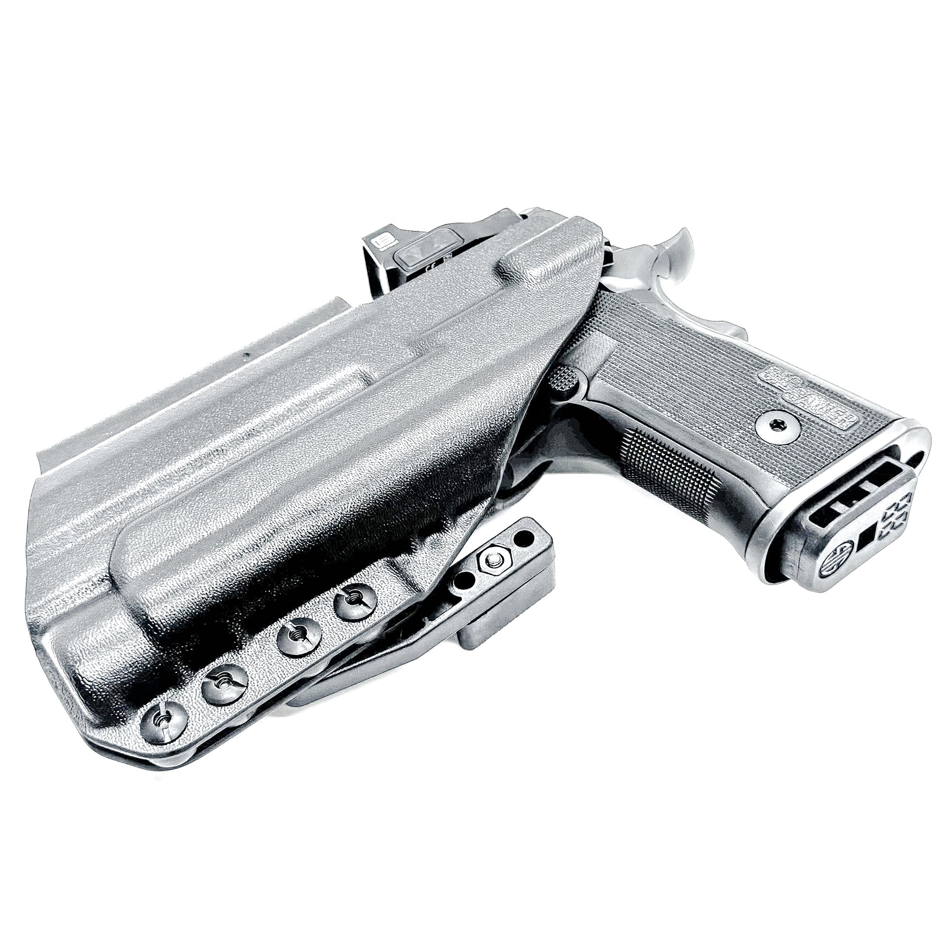 IWB holster for the Sig Sauer P211 GT4 and Streamlight TLR-1 HL-X or TLR-1 HL-X USB for Inside Waistband concealed carry. Optics-ready and adjustable retention.
