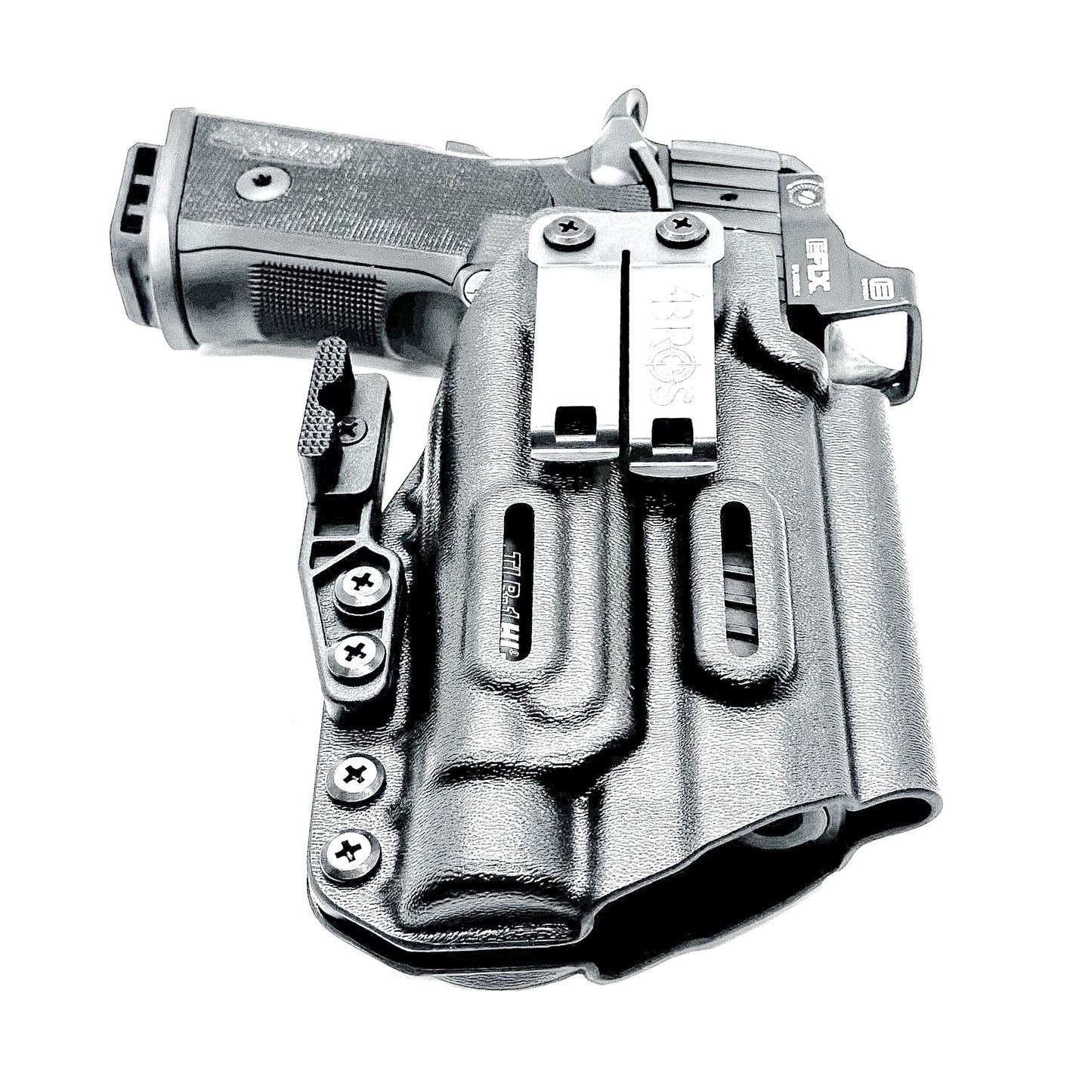 IWB holster for the Sig Sauer P211 GT4 and Streamlight TLR-1 HL-X or TLR-1 HL-X USB for Inside Waistband concealed carry. Optics-ready and adjustable retention.
