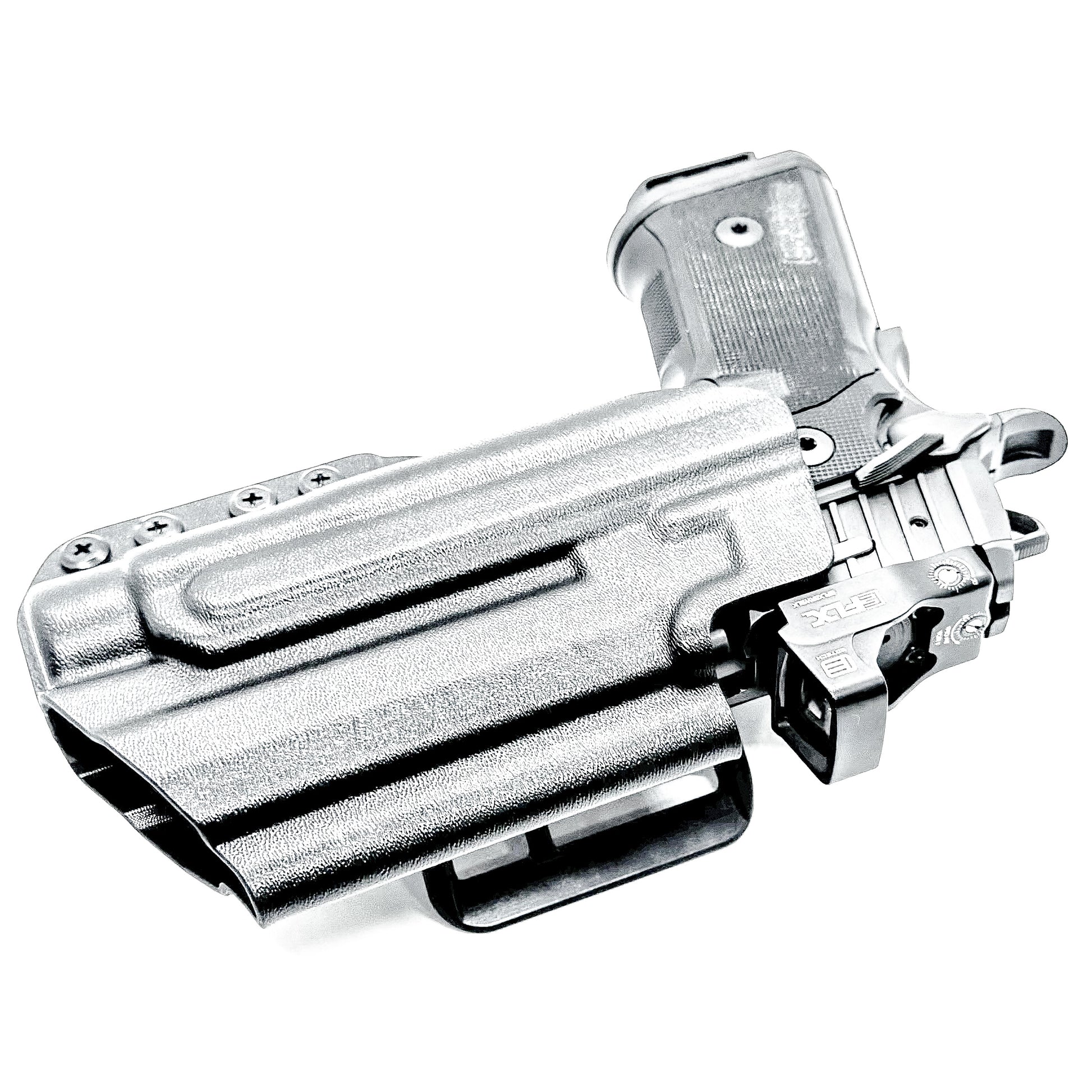 OWB holster for the Sig Sauer P211 GT4 and Streamlight TLR-1 HL-X or TLR-1 HL-X USB for Outside Waistband carry. Optics-ready and adjustable retention.
