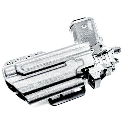 OWB holster for the Sig Sauer P211 GT4 and Streamlight TLR-1 HL-X or TLR-1 HL-X USB for Outside Waistband carry. Optics-ready and adjustable retention.
