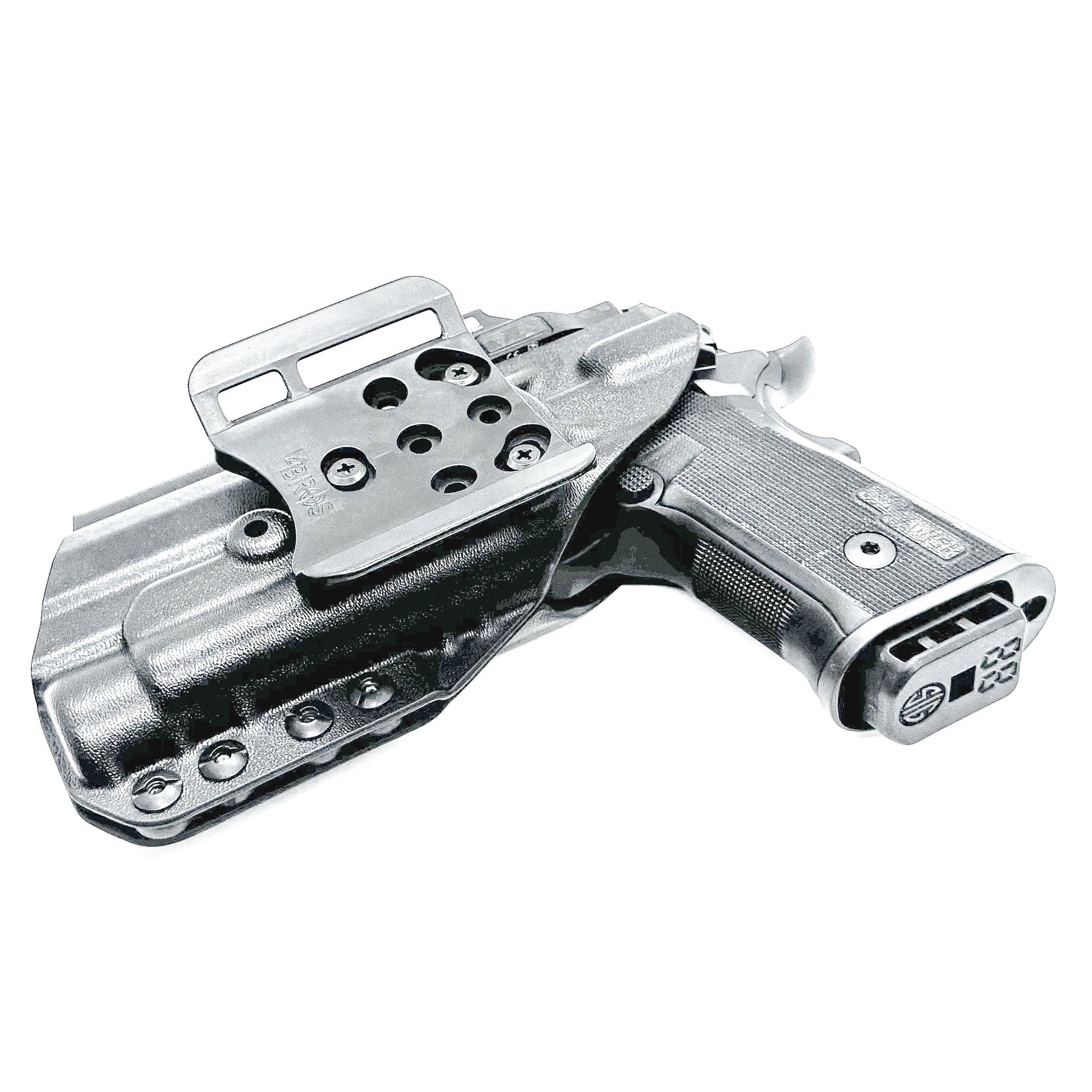 OWB holster for the Sig Sauer P211 GT4 and Streamlight TLR-1 HL-X or TLR-1 HL-X USB for Outside Waistband carry. Optics-ready and adjustable retention.
