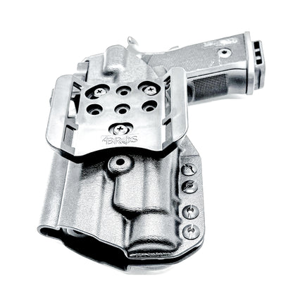 OWB holster for the Sig Sauer P211 GT4 and Streamlight TLR-1 HL-X or TLR-1 HL-X USB for Outside Waistband carry. Optics-ready and adjustable retention.

