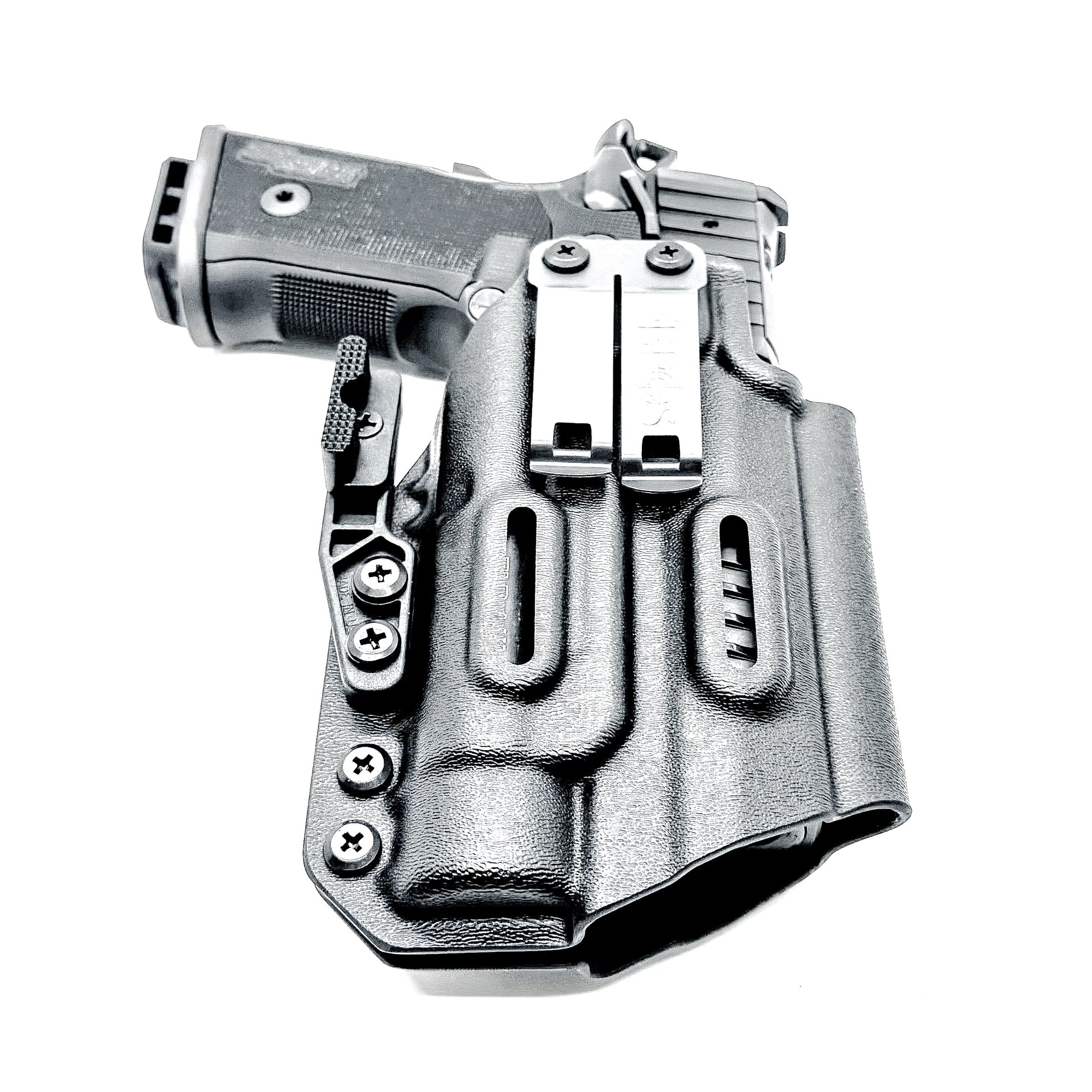 IWB holster for the Sig Sauer P211 GT4 and Streamlight TLR-1 HL or TLR-1 HP for Inside Waistband concealed carry. Optics-ready and adjustable retention.