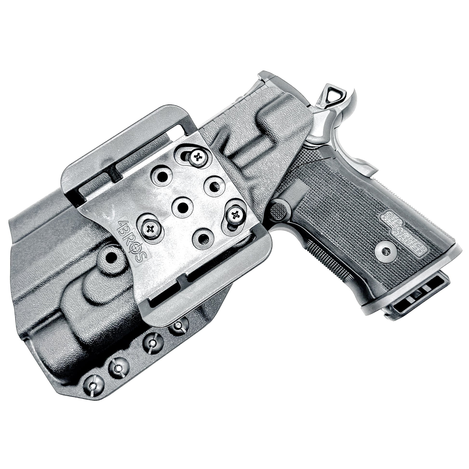 OWB holster for the Sig Sauer P211 GT4 and Streamlight TLR-1 HL or TLR-1 HP for Outside Waistband carry. Optics-ready and adjustable retention.