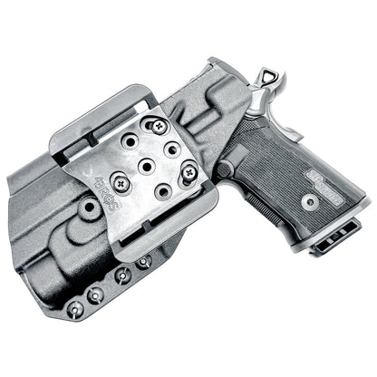 OWB holster for the Sig Sauer P211 GT4 and Streamlight TLR-1 HL or TLR-1 HP for Outside Waistband carry. Optics-ready and adjustable retention.