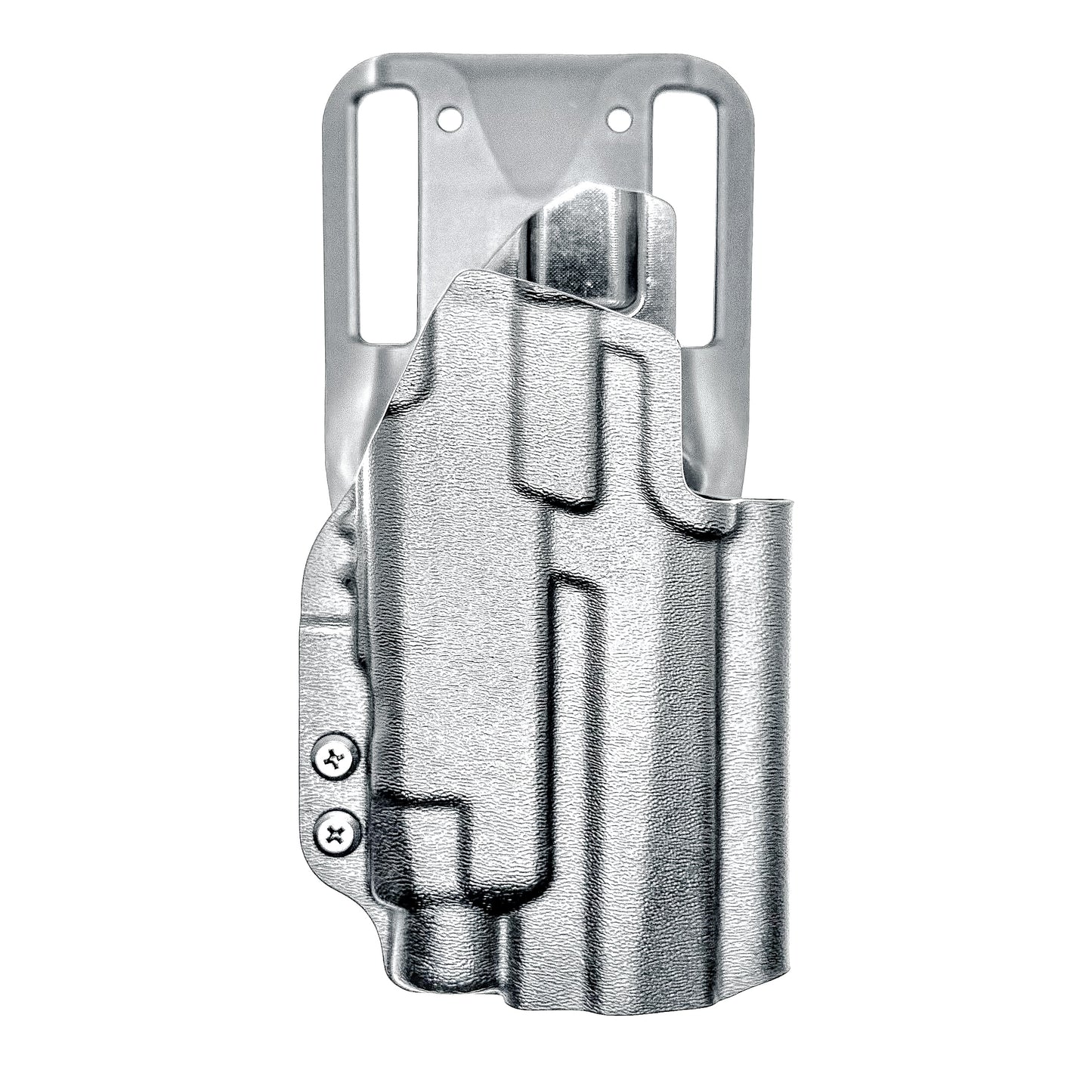 Sig Sauer P211 GT4 & Streamlight TLR-7 HL-X Outside Waistband Light-Duty & Competition holster. Durable OWB range-use holster with precision fit and fast draw.  Shown in black with a duty drop belt attachment.
