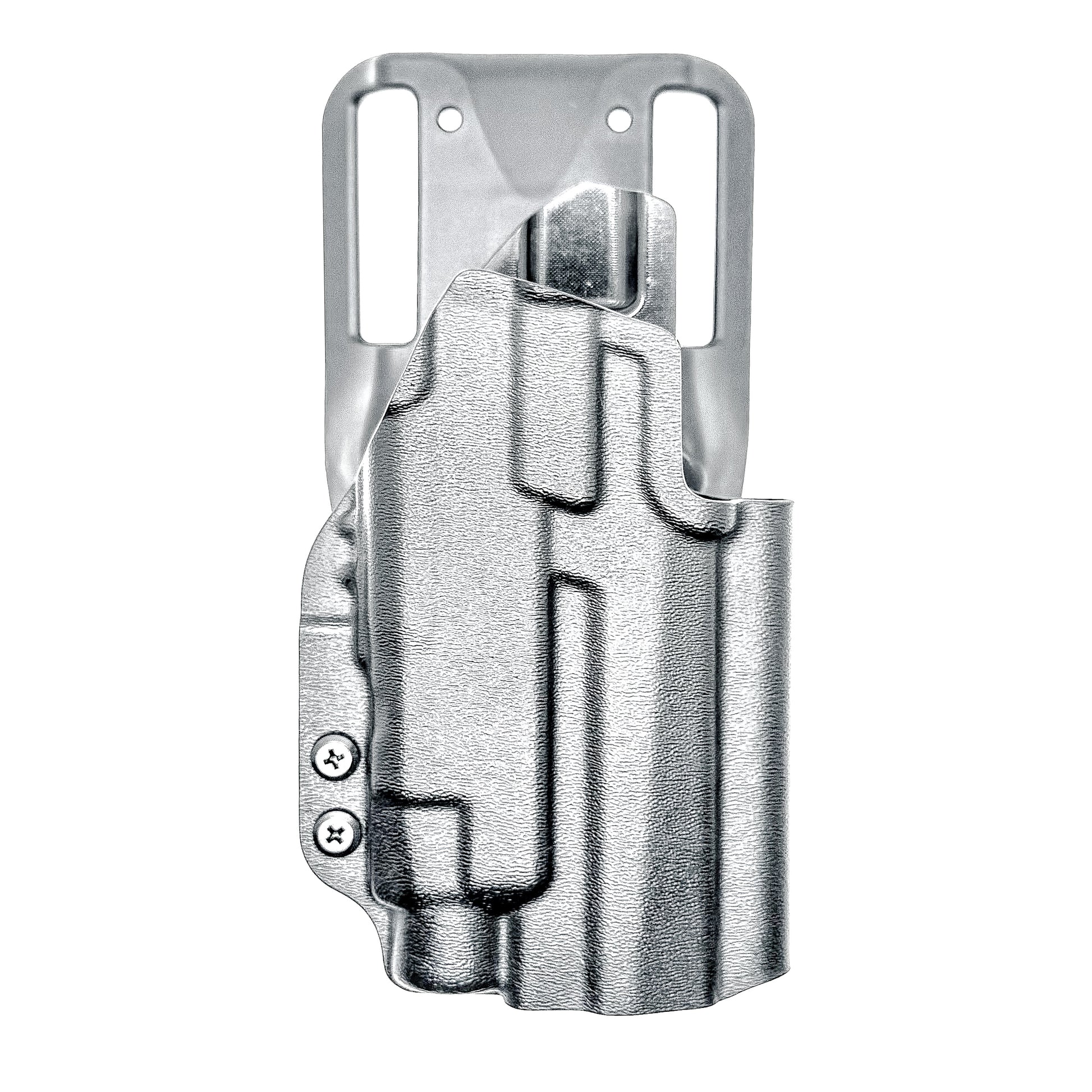 Sig Sauer P211 GT4 & Streamlight TLR-7 HL-X Outside Waistband Light-Duty & Competition holster. Durable OWB range-use holster with precision fit and fast draw.  Shown in black with a duty drop belt attachment.