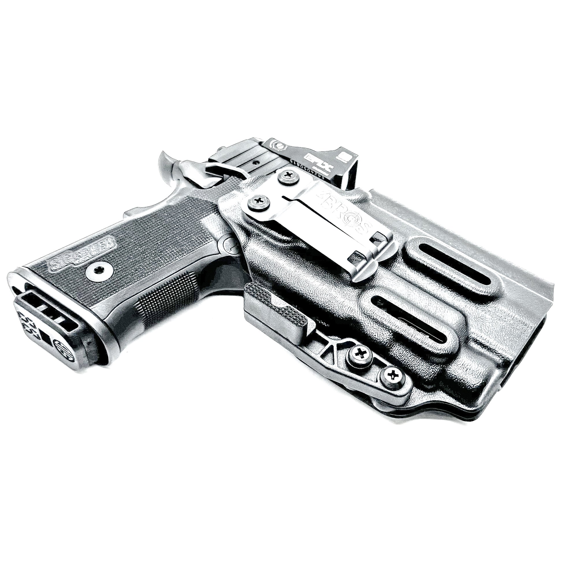 Sig Sauer P211 GTO IWB holster for Streamlight TLR-7 HL-X. Black with a DCC monoblock and a modwing, perfect for inside Waistband carry with secure fit, comfort, and reliable light-bearing performance.