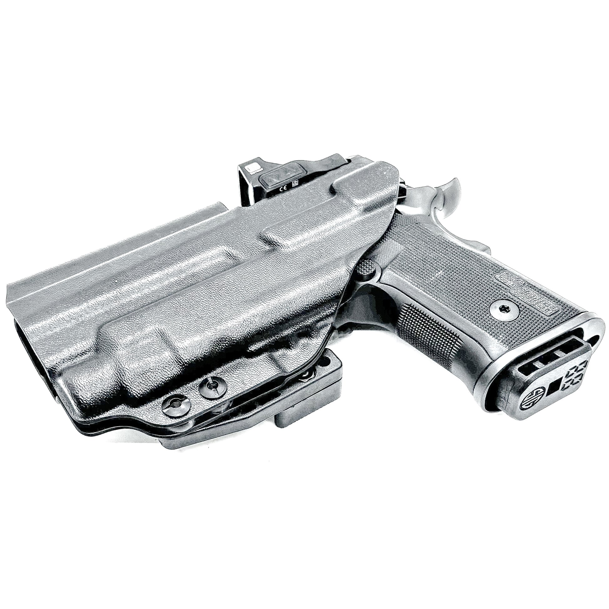 Sig Sauer P211 GTO IWB holster for Streamlight TLR-7 HL-X. Black with a DCC monoblock and a modwing, perfect for inside Waistband carry with secure fit, comfort, and reliable light-bearing performance.