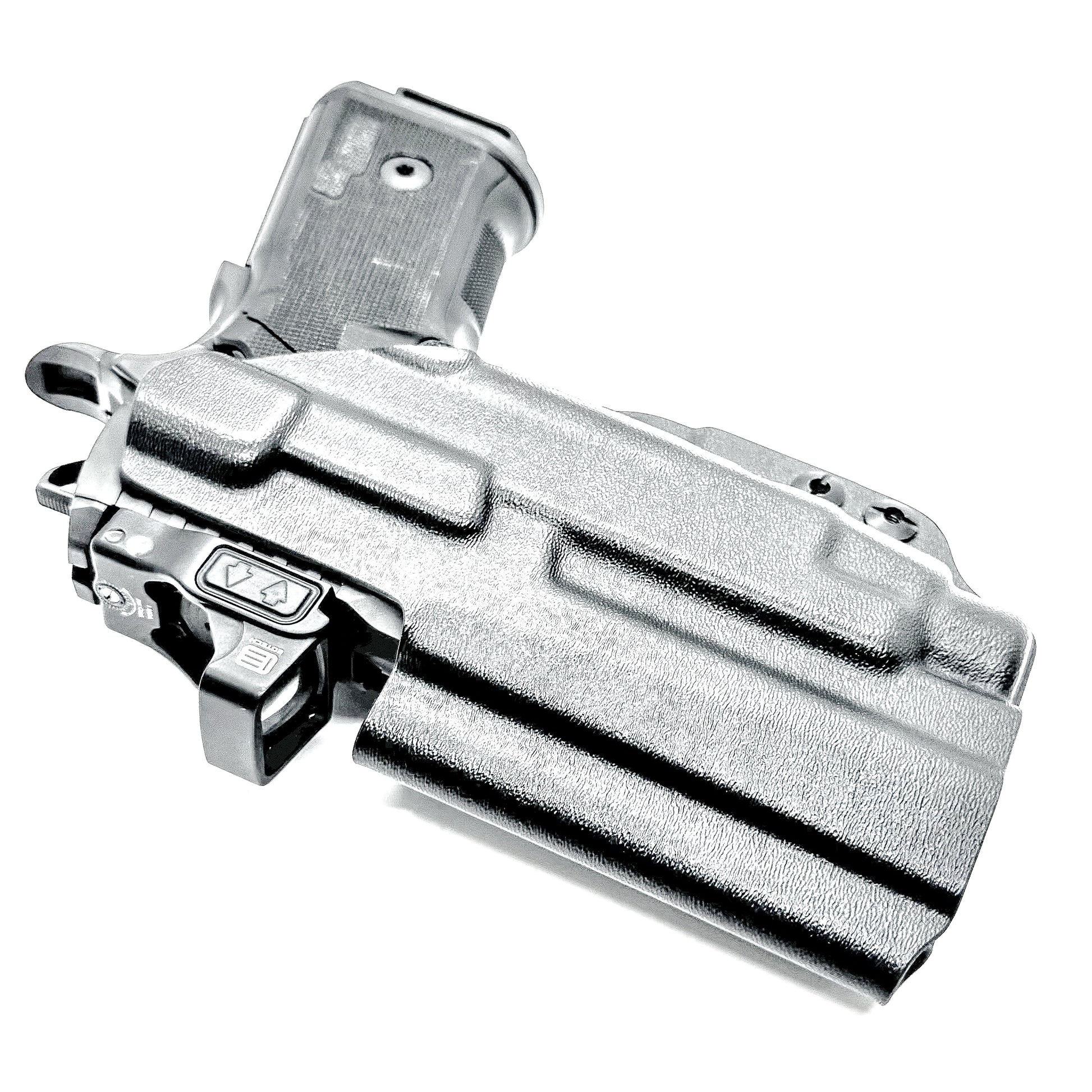 Sig Sauer P211 GTO IWB holster for Streamlight TLR-7 HL-X. Black with a DCC monoblock and a modwing, perfect for inside Waistband carry with secure fit, comfort, and reliable light-bearing performance.