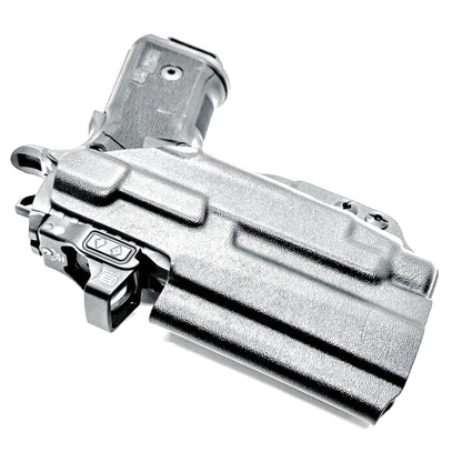 Sig Sauer P211 GTO IWB holster for Streamlight TLR-7 HL-X. Black with a DCC monoblock and a modwing, perfect for inside Waistband carry with secure fit, comfort, and reliable light-bearing performance.