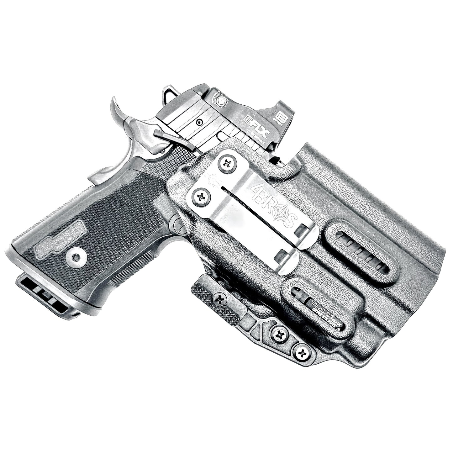 Sig Sauer P211 GTO IWB holster for Streamlight TLR-7 HL-X. Black with a DCC monoblock and a modwing, perfect for inside Waistband carry with secure fit, comfort, and reliable light-bearing performance.