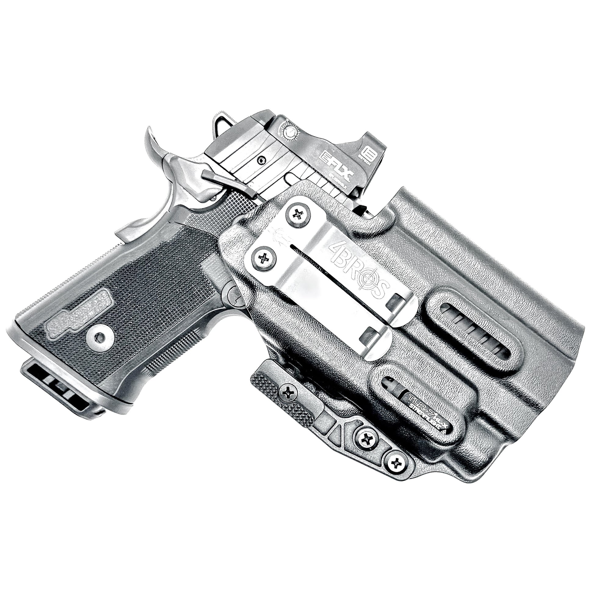 Sig Sauer P211 GTO IWB holster for Streamlight TLR-7 HL-X. Black with a DCC monoblock and a modwing, perfect for inside Waistband carry with secure fit, comfort, and reliable light-bearing performance.