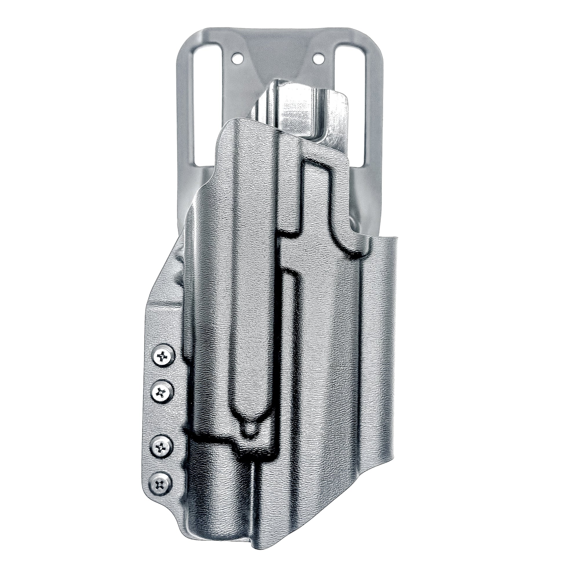 Sig Sauer P211 GT4 duty & competition holster with Surefire X300U-A/B.  Shown in black with a duty drop belt attachment and is precision-molded of .093" material for secure retention and smooth draws. Made in the USA.
