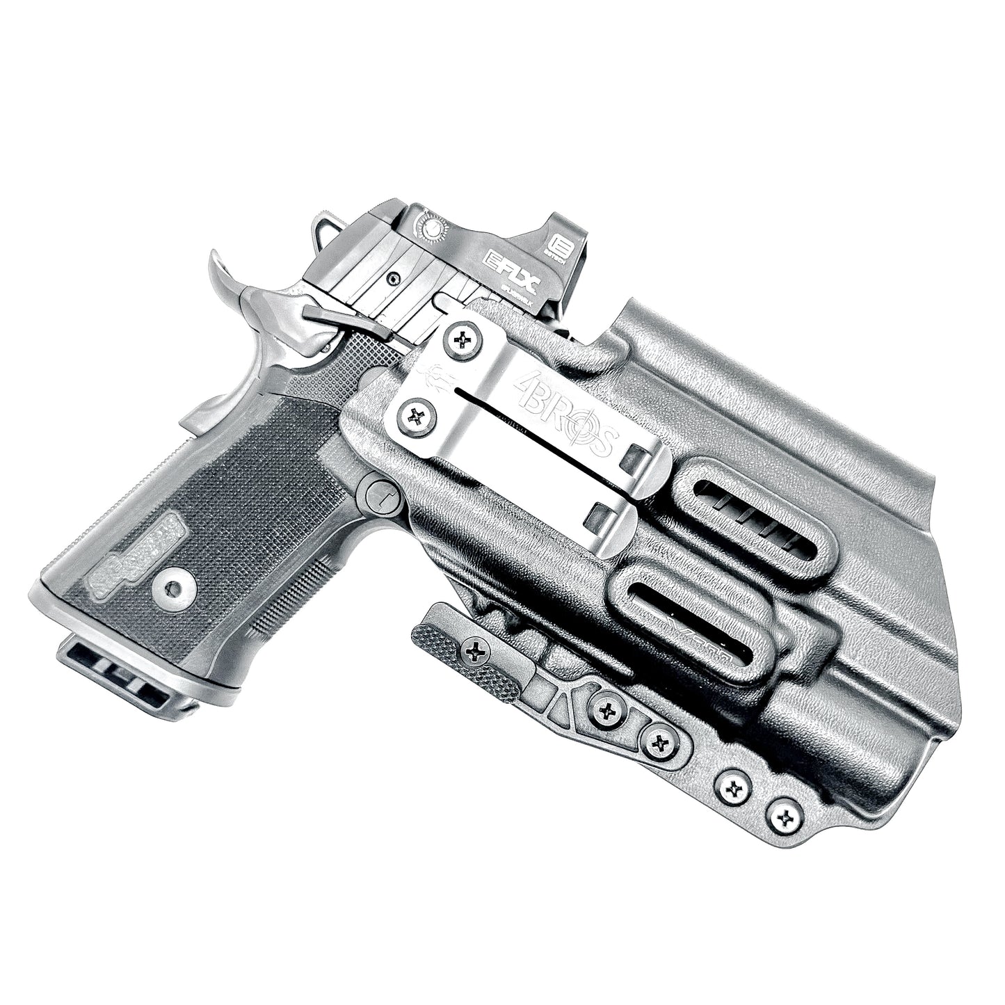 Sig Sauer P211 GT4 & X300U-A and X300U-B IWB Kydex holster with precision-molded fit, adjustable retention, and tough .093" construction. Made in the USA.  Shown in black with a DCC Monoblock and a modwing.