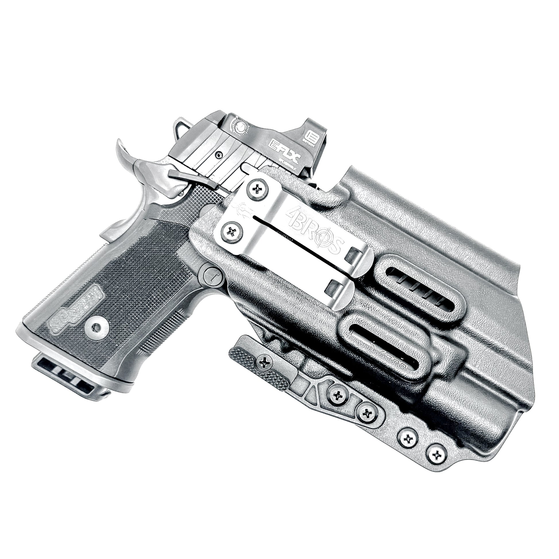 Sig Sauer P211 GT4 & X300U-A and X300U-B IWB Kydex holster with precision-molded fit, adjustable retention, and tough .093" construction. Made in the USA.  Shown in black with a DCC Monoblock and a modwing.