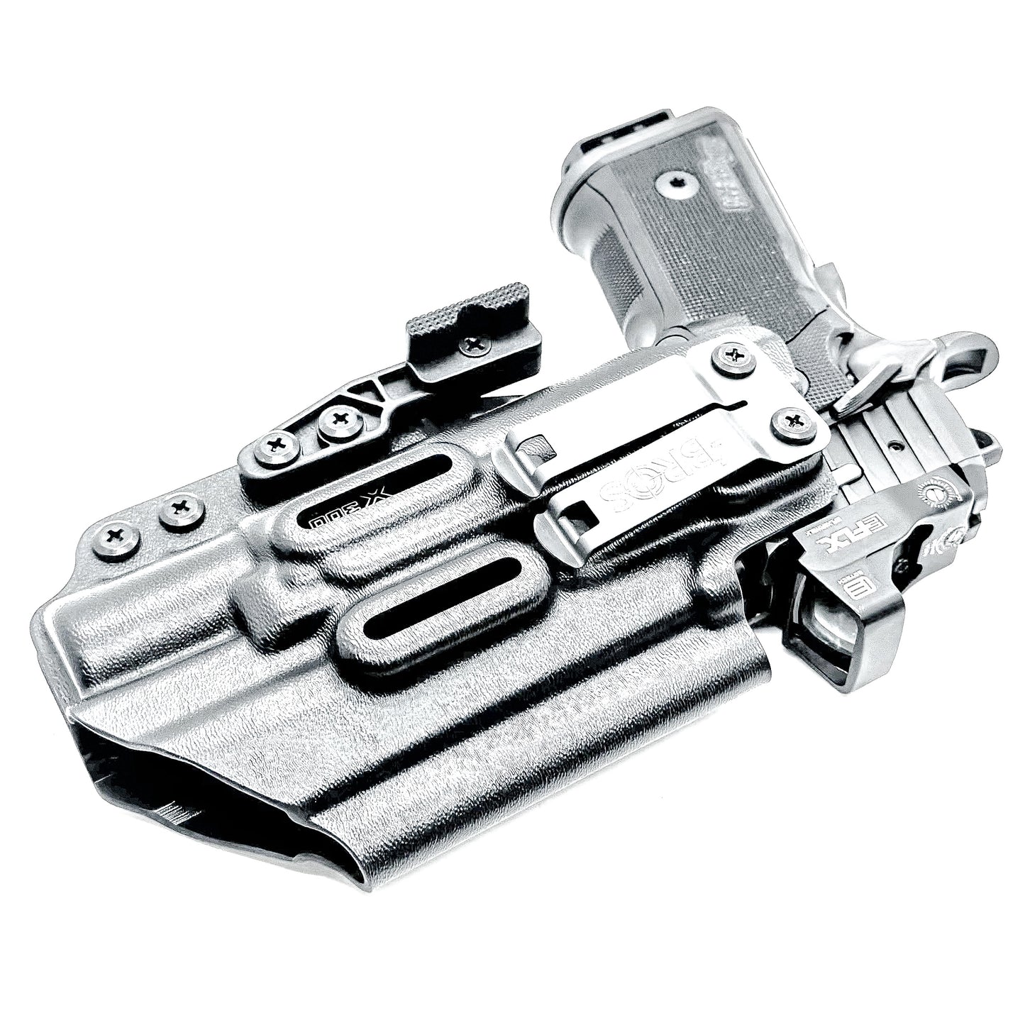 Sig Sauer P211 GT4 & X300U-A and X300U-B IWB Kydex holster with precision-molded fit, adjustable retention, and tough .093" construction. Made in the USA.  Shown in black with a DCC Monoblock and a modwing.