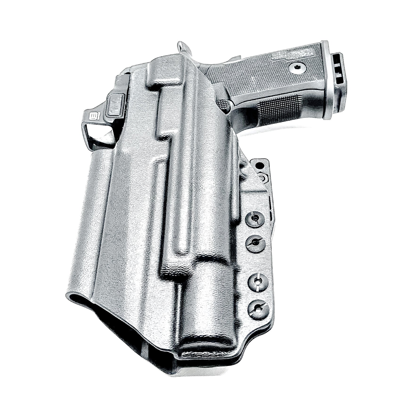Sig Sauer P211 GT4 & X300U-A and X300U-B IWB Kydex holster with precision-molded fit, adjustable retention, and tough .093" construction. Made in the USA.  Shown in black with a DCC Monoblock and a modwing.