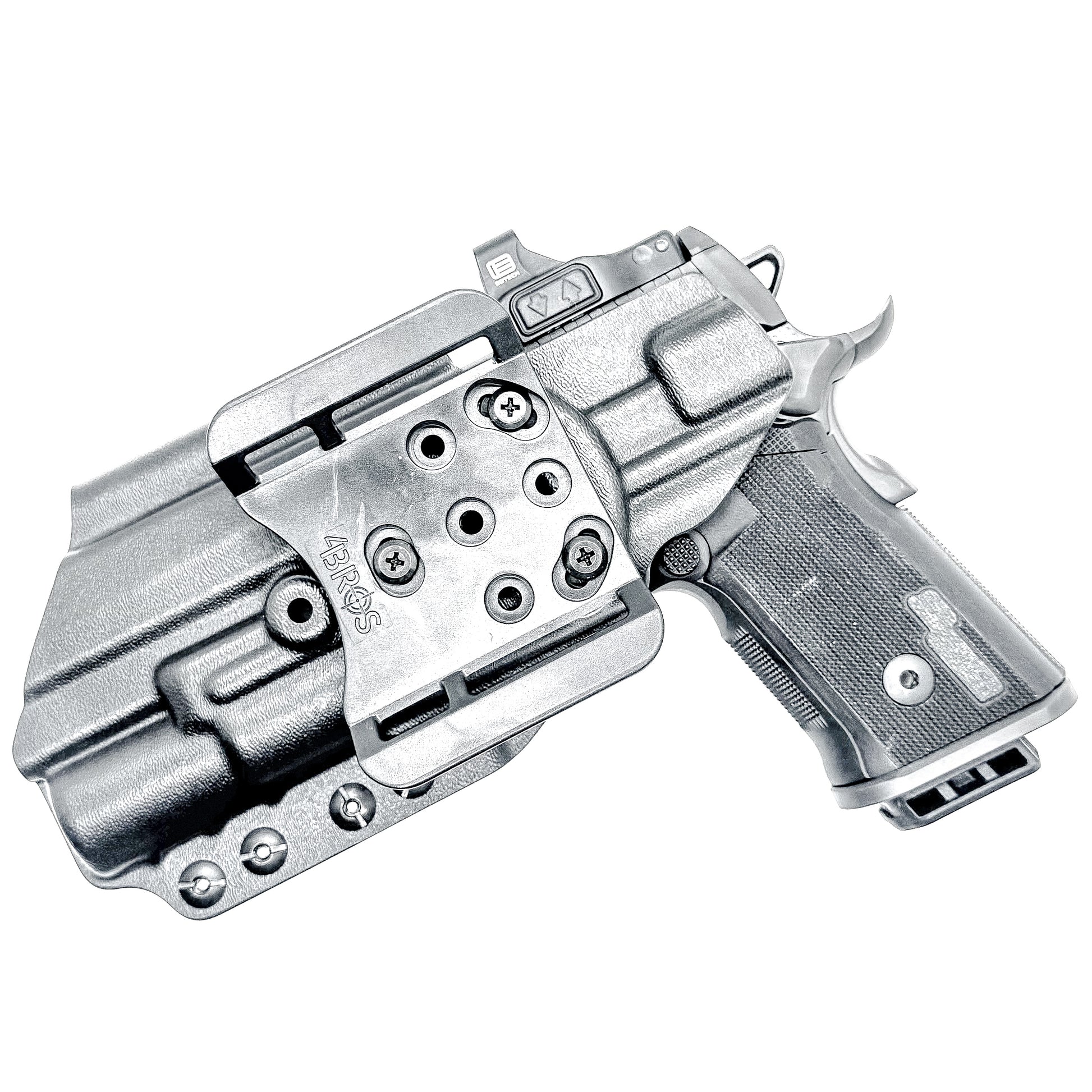 Black Sig Sauer P211 GT4 & X300U-A and X300U-B OWB Kydex holster has a 4BROS 1.5" Belt Slide.  Formed with a precision-molded fit, adjustable retention, and tough .093" construction.   Made in the USA.