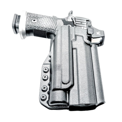 Light-Duty and Competition OWB holster for the Sig Sauer P211 GTO and Streamlight TLR-1 HL-X or TLR-1 HL-X USB for Outside Waistband range & competition use.