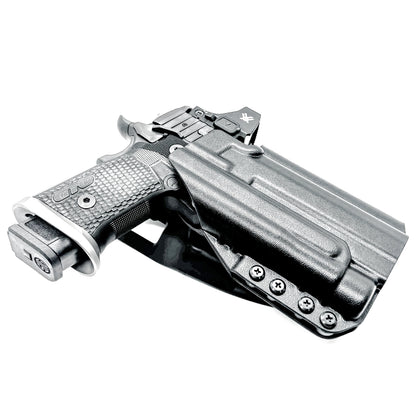 Light-Duty and Competition OWB holster for the Sig Sauer P211 GTO and Streamlight TLR-1 HL-X or TLR-1 HL-X USB for Outside Waistband range & competition use.