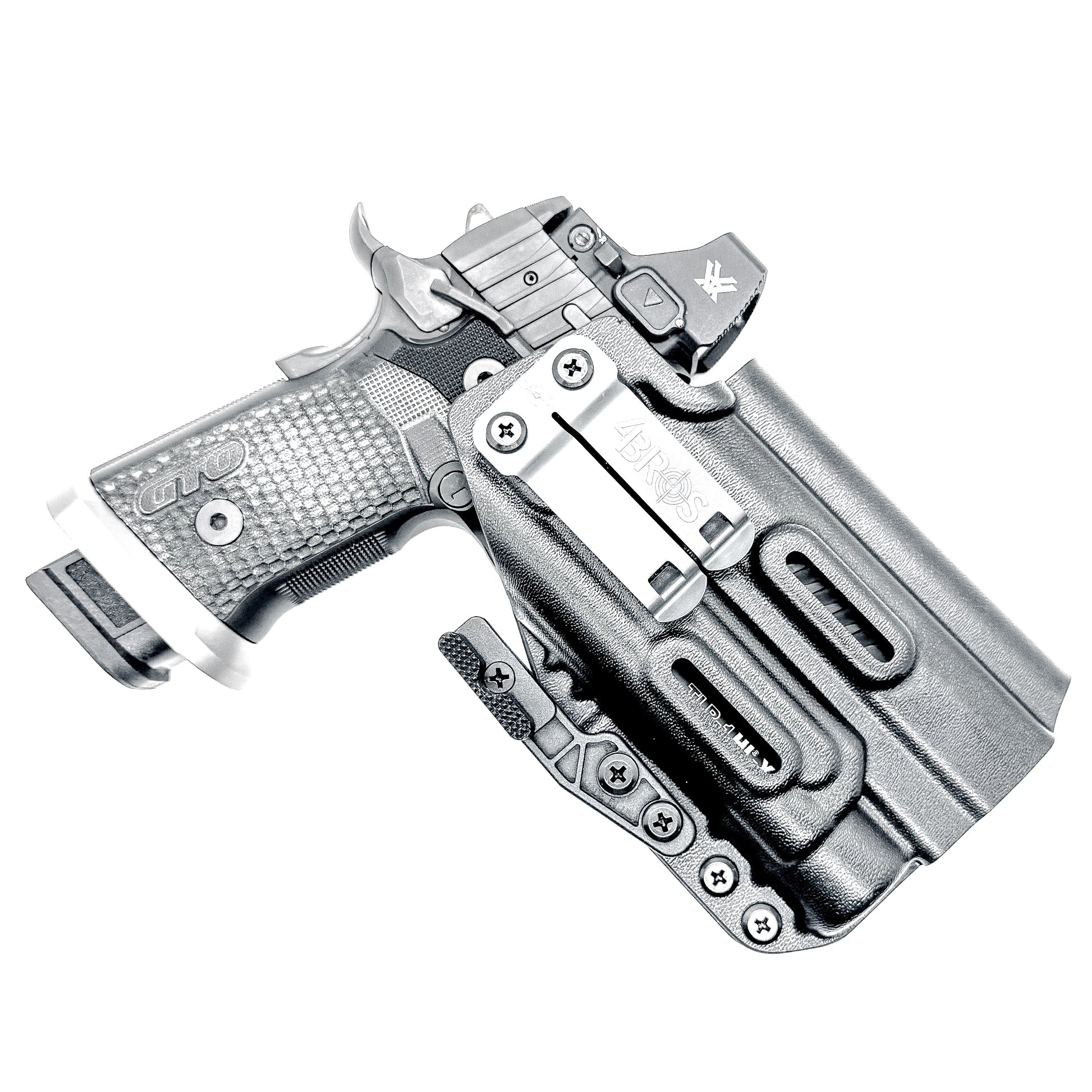 IWB holster for the Sig Sauer P211 GTO and Streamlight TLR-1 HL-X or TLR-1 HL-X USB for Inside Waistband concealed carry. Optics-ready and adjustable retention.
