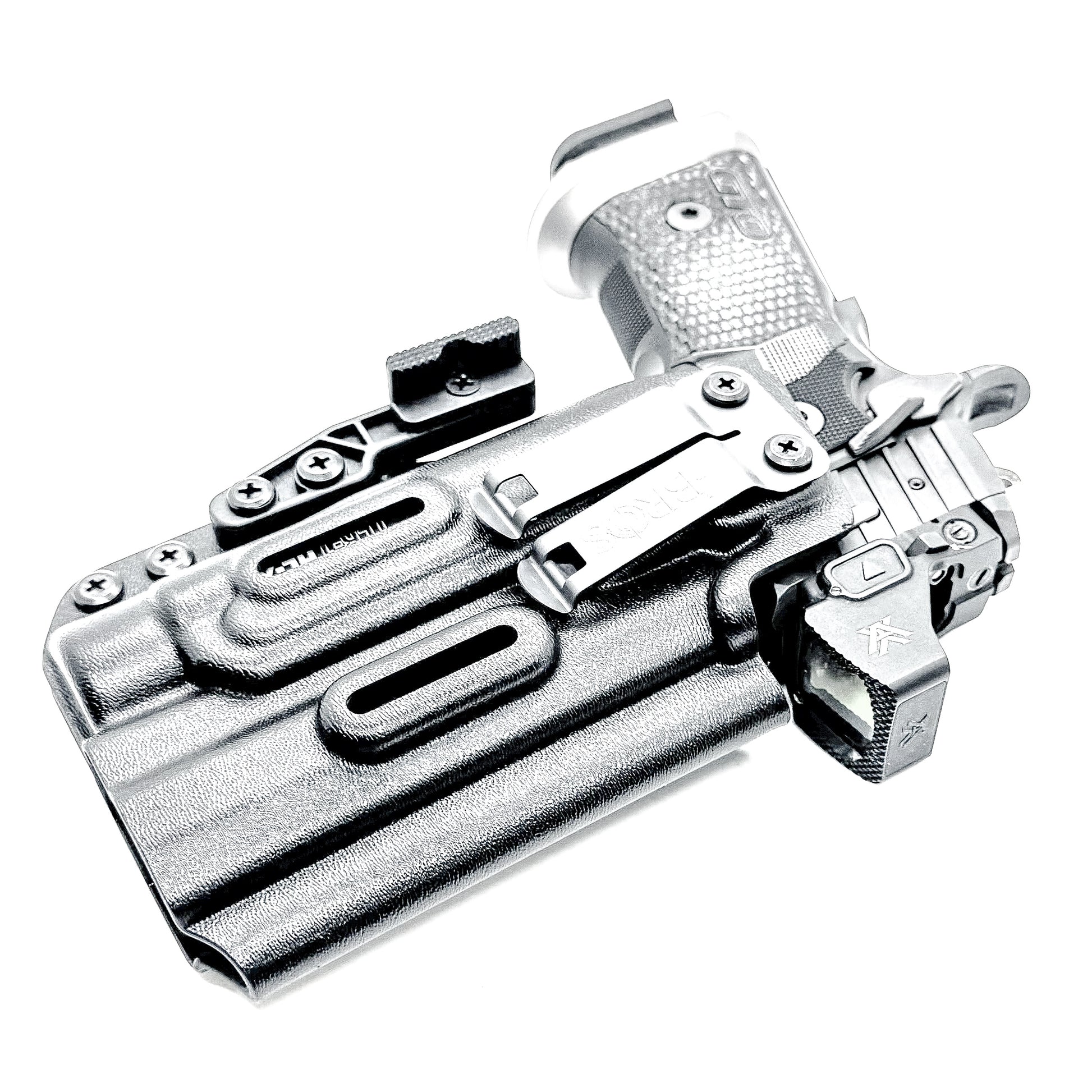 IWB holster for the Sig Sauer P211 GTO and Streamlight TLR-1 HL-X or TLR-1 HL-X USB for Inside Waistband concealed carry. Optics-ready and adjustable retention.
