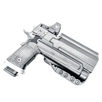 OWB holster for the Sig Sauer P211 GTO and Streamlight TLR-1 HL-X or TLR-1 HL-X USB for Outside Waistband carry. Optics-ready and adjustable retention.

