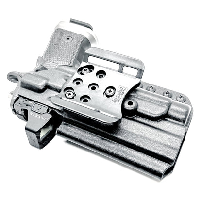 OWB holster for the Sig Sauer P211 GTO and Streamlight TLR-1 HL-X or TLR-1 HL-X USB for Outside Waistband carry. Optics-ready and adjustable retention.
