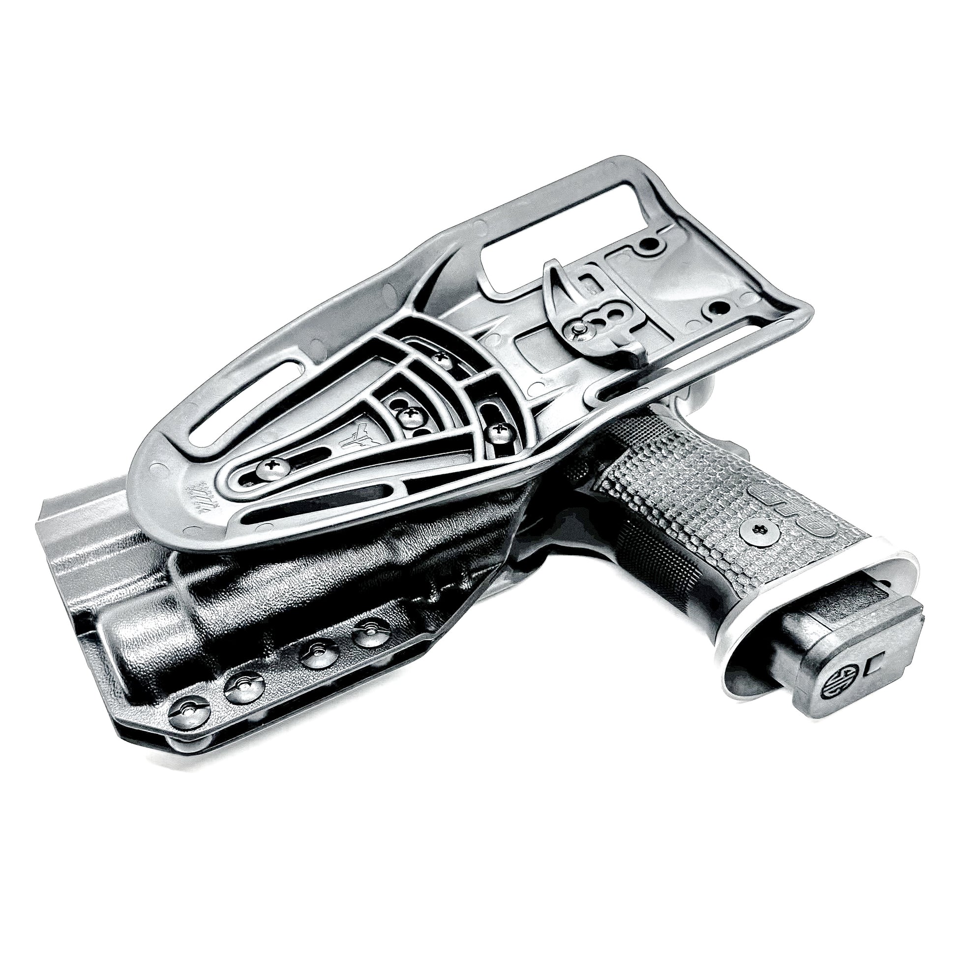 Light-Duty and Competition OWB holster for the Sig Sauer P211 GTO and Streamlight TLR-1 HL or TLR-1 HP for Outside Waistband range & competition use.